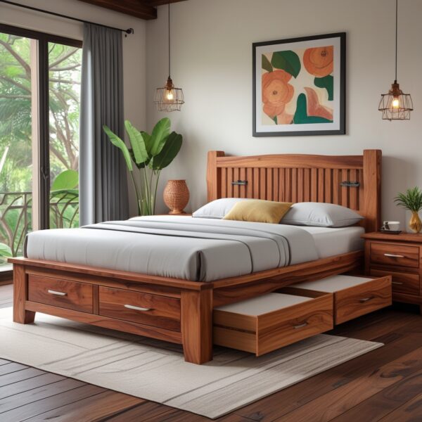 Aroma Solid Wood Bed - Image 4