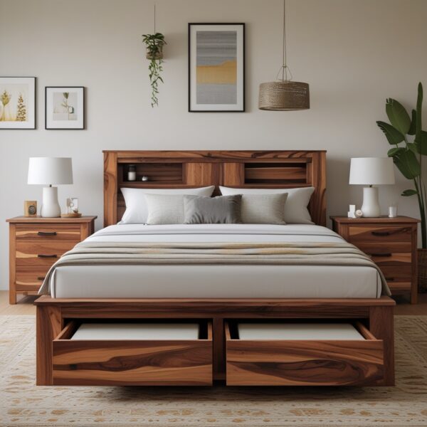 Aroma Solid Wood Bed - Image 3