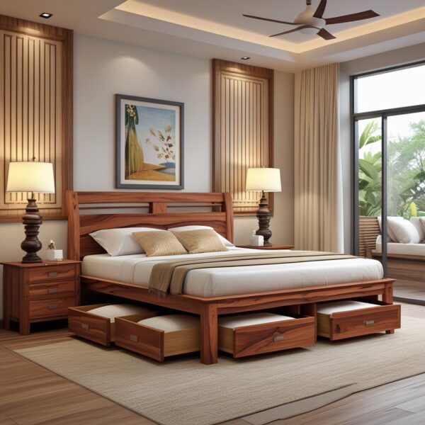 Aroma Solid Wood Bed - Image 5
