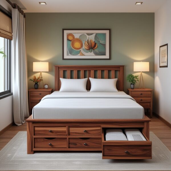 Enim Solid Wood Bed